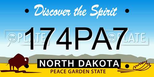 174PA7 North Dakota License Plate