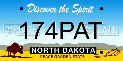 174PAT North Dakota License Plate