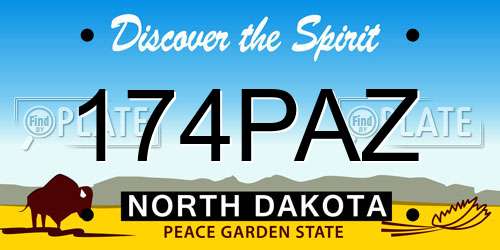 174PAZ North Dakota License Plate