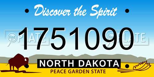 1751090 North Dakota License Plate