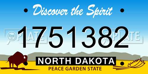 1751382 North Dakota License Plate