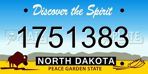 1751383 North Dakota License Plate