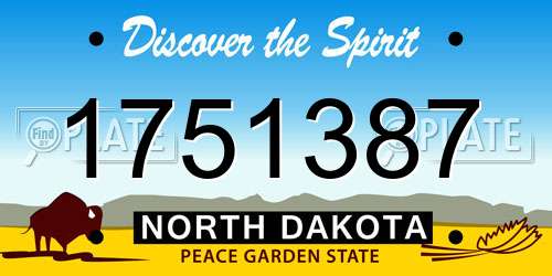 1751387 North Dakota License Plate