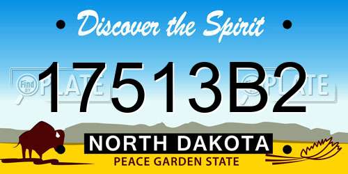 17513B2 North Dakota License Plate