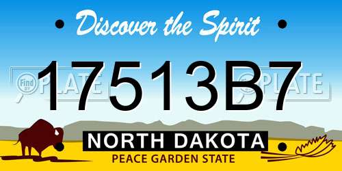 17513B7 North Dakota License Plate