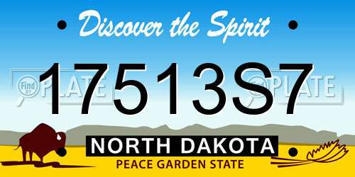 17513S7 North Dakota License Plate