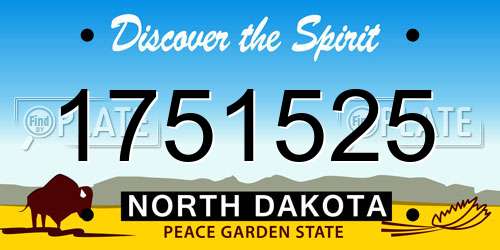 1751525 North Dakota License Plate