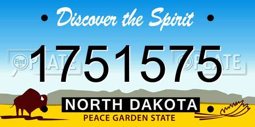 1751575 North Dakota License Plate