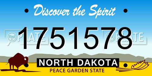 1751578 North Dakota License Plate