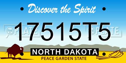 17515T5 North Dakota License Plate
