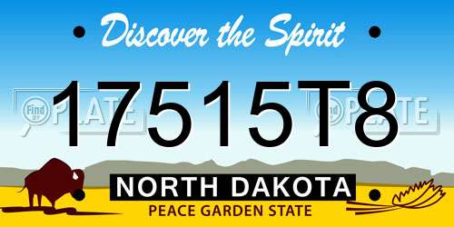 17515T8 North Dakota License Plate