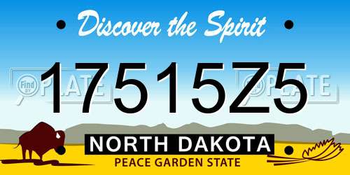 17515Z5 North Dakota License Plate