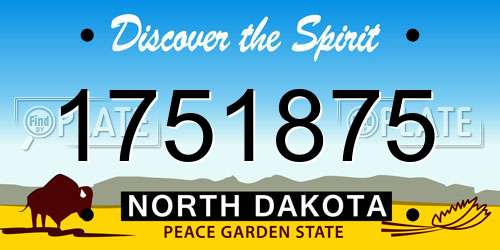 1751875 North Dakota License Plate