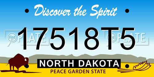 17518T5 North Dakota License Plate