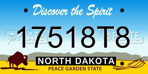 17518T8 North Dakota License Plate