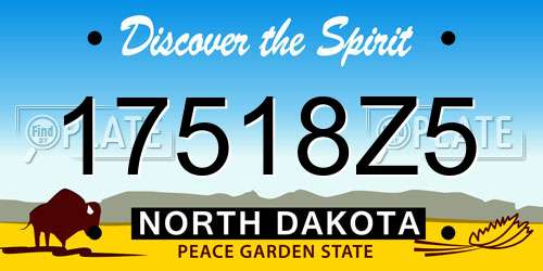 17518Z5 North Dakota License Plate