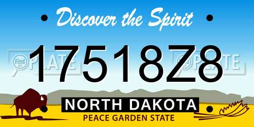 17518Z8 North Dakota License Plate
