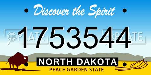 1753544 North Dakota License Plate