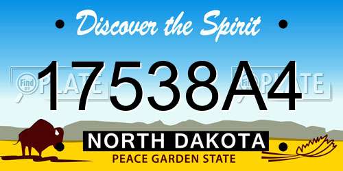 17538A4 North Dakota License Plate