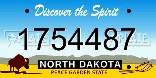 1754487 North Dakota License Plate