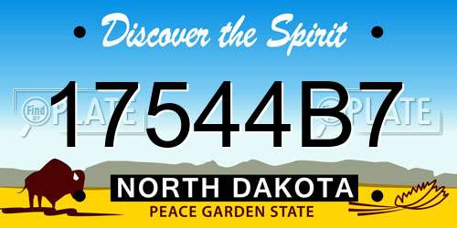 17544B7 North Dakota License Plate