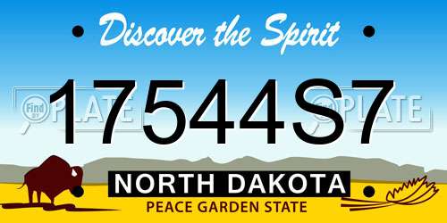 17544S7 North Dakota License Plate