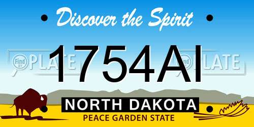 1754AI North Dakota License Plate