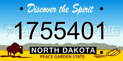 1755401 North Dakota License Plate