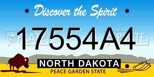 17554A4 North Dakota License Plate