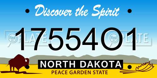 17554O1 North Dakota License Plate