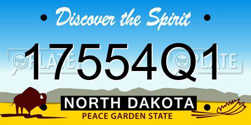 17554Q1 North Dakota License Plate