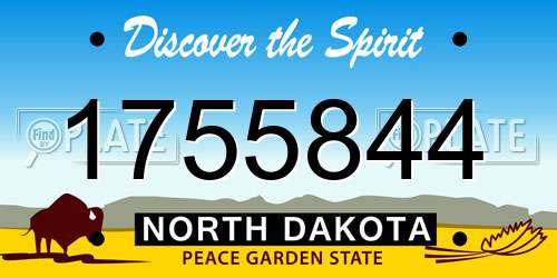 1755844 North Dakota License Plate