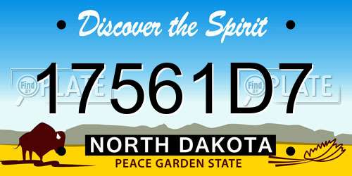 17561D7 North Dakota License Plate