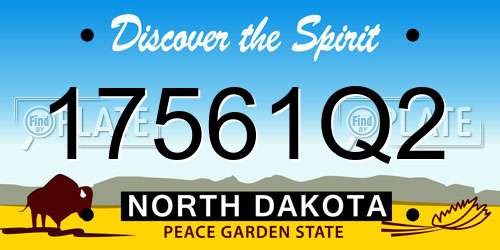 17561Q2 North Dakota License Plate