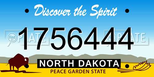 1756444 North Dakota License Plate
