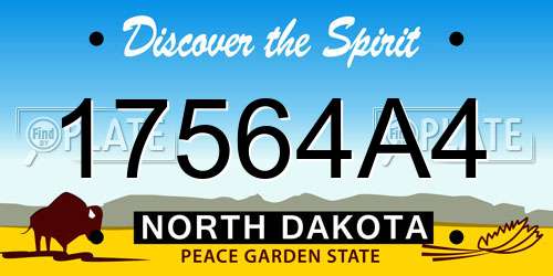 17564A4 North Dakota License Plate