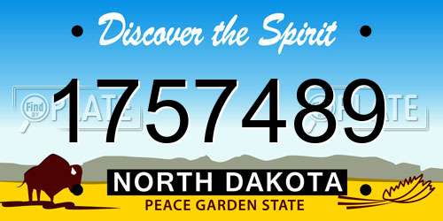 1757489 North Dakota License Plate