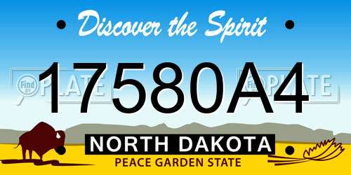 17580A4 North Dakota License Plate