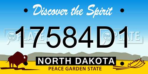 17584D1 North Dakota License Plate