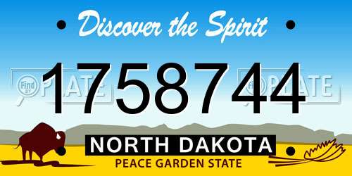 1758744 North Dakota License Plate