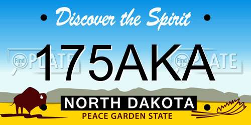 175AKA North Dakota License Plate