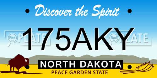 175AKY North Dakota License Plate