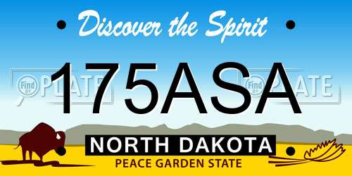 175ASA North Dakota License Plate