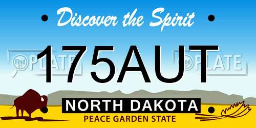 175AUT North Dakota License Plate