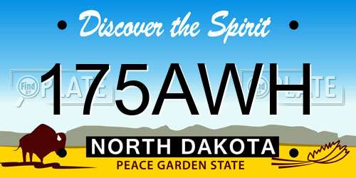 175AWH North Dakota License Plate