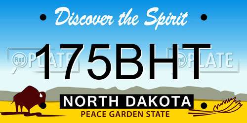 175BHT North Dakota License Plate