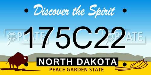175C22 North Dakota License Plate