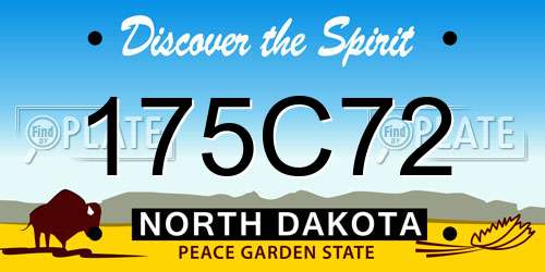 175C72 North Dakota License Plate