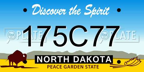 175C77 North Dakota License Plate