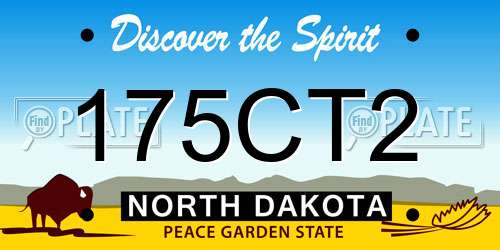 175CT2 North Dakota License Plate